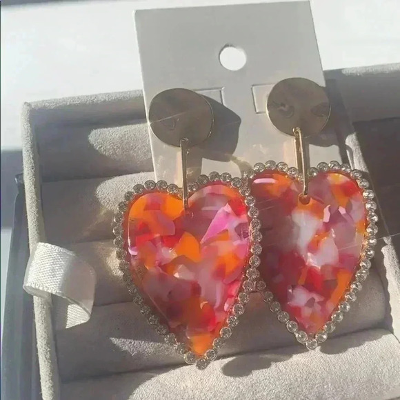 Heart Shaped Statement Earrings - Picture 3 of 6